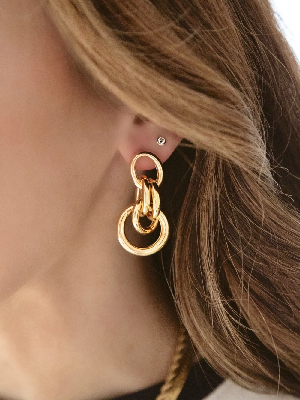 NIB Brinker + Eliza Collins Earrings Gold
